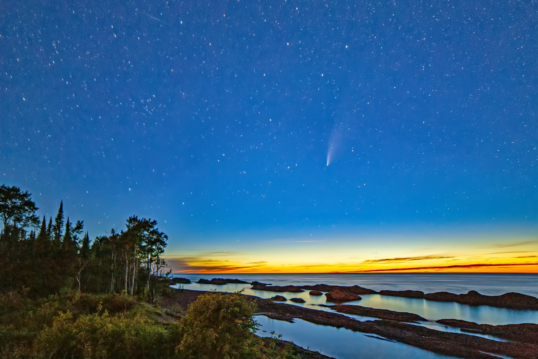 George C Bailey, Comet Neowise, North Shore of the Keweenaw Peninsula